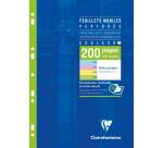 Feuillets mobiles de couleur sous étui A4 200 pages perforées petits carreaux - Assortis