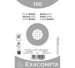 Paquet 100 fiches sous film - bristol quadrillé 5x5 non perforé - 100x150mm - Blanc