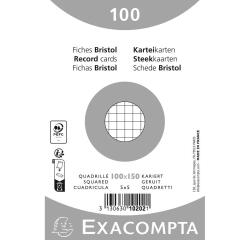 Pk100 Exa Rec Cards 10x15cm Square White - White