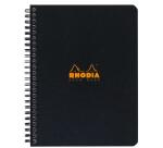 Notebook Rhodia Classic reliure intégrale O&B 16x21 cm 160 pages petits carreaux 5x5 détachables 80g - Assortis
