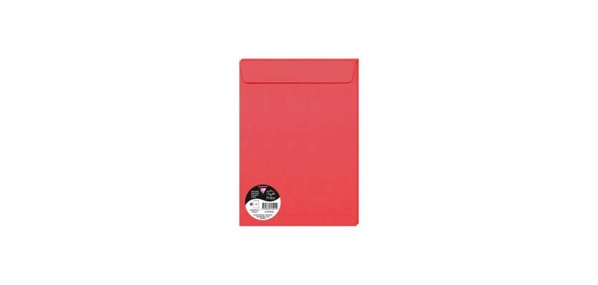 Paquet de 5 enveloppes Pollen 229x324mm 120g/m² - Rouge groseille