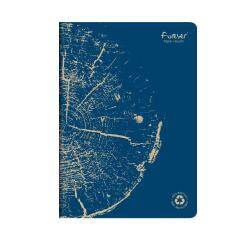 Cahier piqué FOREVER PREMIUM 100% recyclé A4 96 pages ligné papier recyclé blanc 90 g - Bleu cobalt