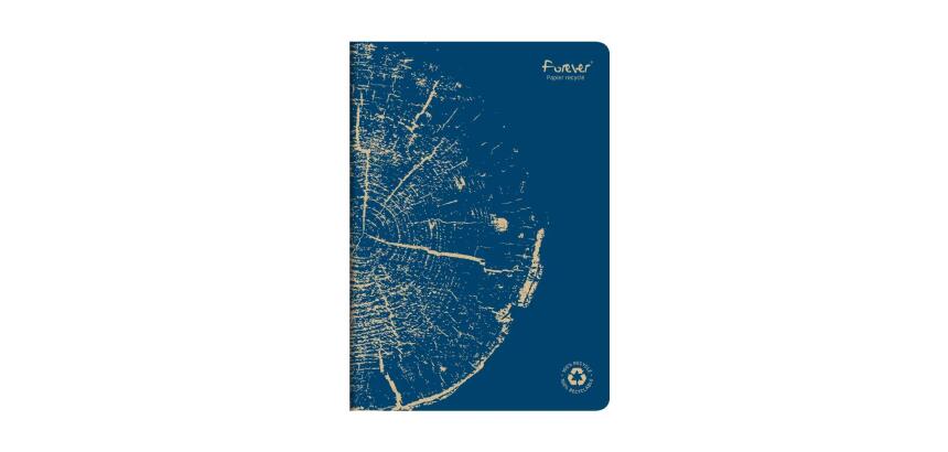 Cahier piqué FOREVER PREMIUM 100% recyclé A4 96 pages ligné papier recyclé blanc 90 g - Bleu cobalt