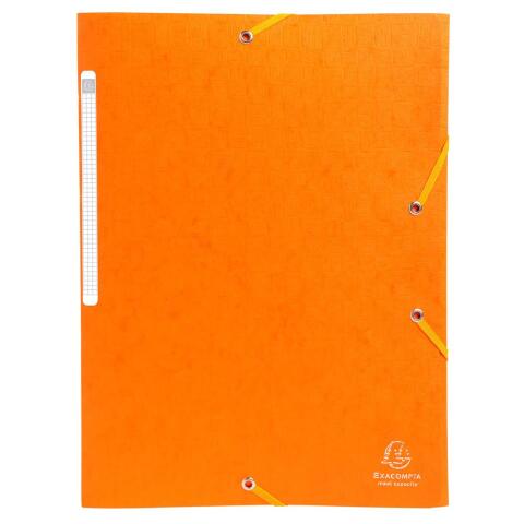 Carpetas Exacompta con gomas cartulina lustrada 3 solapas "monobloc" - Naranja