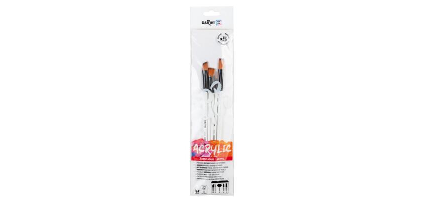 Darwi For You Set de 5 pinceaux moyens 2 - Blanc