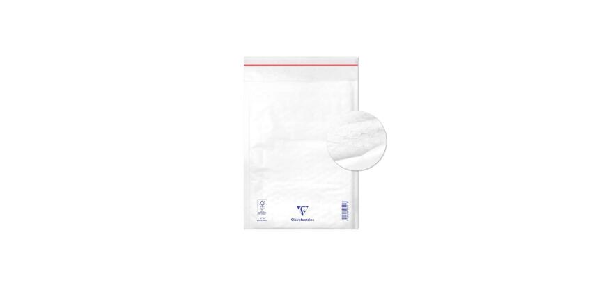 Boite de 100 Pochettes Blanches Matelassées de Film à Bulles 180x260 mm - Auto-adhésives - Blanc