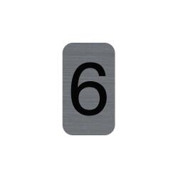 Sign adhesive aluminium effect Number 6 2.5x4.4 cm - Grey