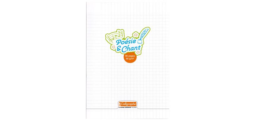 Cahier Poésie et Chant piqué 8000 POLYPRO A4 96 pages grands carreaux + uni 90 g - Incolore