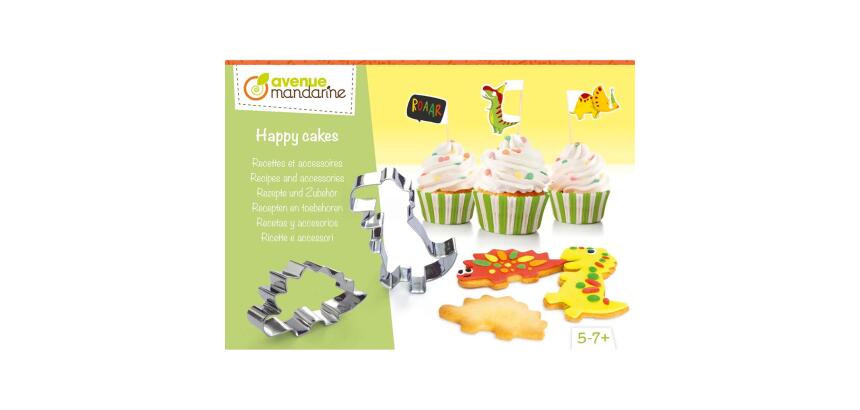 Boîte créative, Happy Cakes, Recettes et accessoires, Dinosaures - Vert