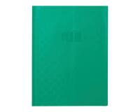 Protège-cahiers grain madras avec rabats marque-pages PVC 22/100ème 24x32 cm - Vert