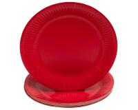 20 runde Pappteller, 23 cm - Rot