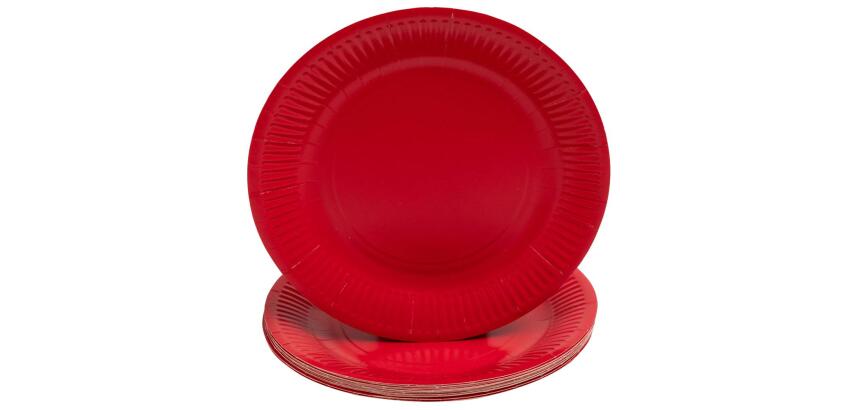 20 Assiettes en carton rondes, 23 cm