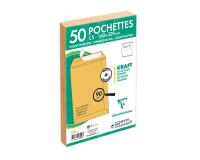 Paquet de 50 Pochettes Kraft Milleraies Brun C5-162x229 mm - Auto-Adhésives - 90g/m2 - Brun