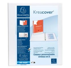 Classeur personnalisable rigide 2 poches KreaCover - 4 anneaux en D 40mm - A4 maxi