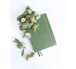 Rhodiarama Goalbook Creation rembordé rigide A5 160 pages papier Maya noir lisse dot 120g avec élastique - Céladon