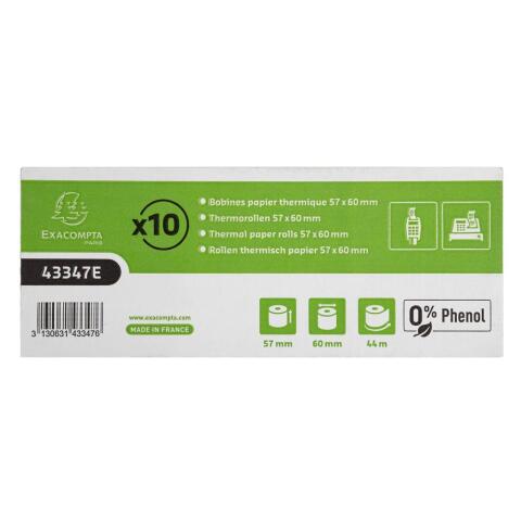 Papel térmico Exacompta 57 x Ø 60 x 12 mm x 44m 55 g 43347E 1 copia SBPA