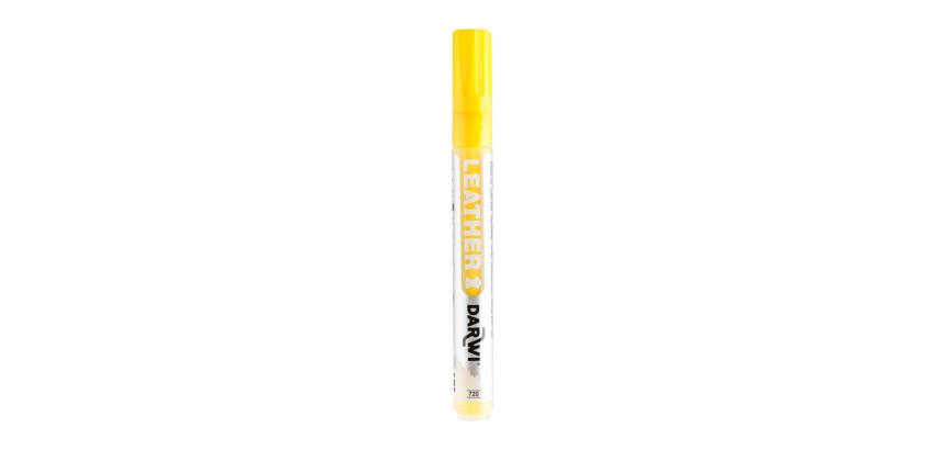 DARWI Marqueur Peinture sur Cuir Pointe Conique Fine 2mm - jaune soleil