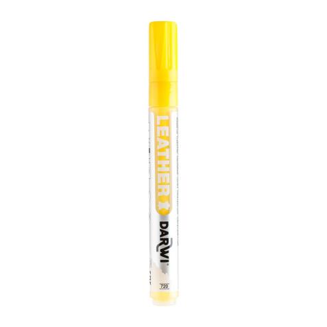 DARWI Marqueur Peinture sur Cuir Pointe Conique Fine 2mm - jaune soleil