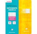 Cahier piqué déficients visuels 17x22 cm 48 pages grands carreaux 2 ,5mm agrandis 10x10 - Assortis
