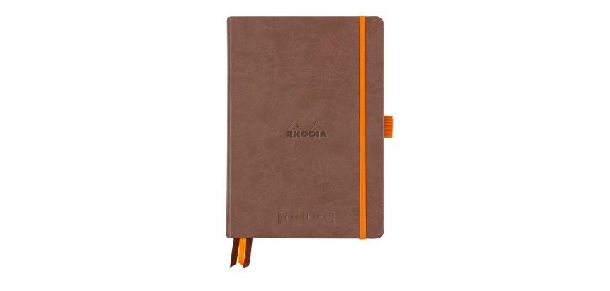 Rhodiarama Goalbook rembordé rigide A5 240 pages dot papier ivoire 90g - Chocolat