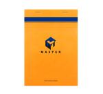 Bloc de bureau Master agrafé en-tête A5 100 feuilles petits carreaux 70 g - Orange