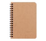 Cahier reliure intégrale Age Bag 9x14 100 pages 5x5 - Tabac