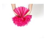 PAPIER DE SOIE, Set de 3 pompons à suspendre Ø30x1 et Ø40x2 - Cyclamen