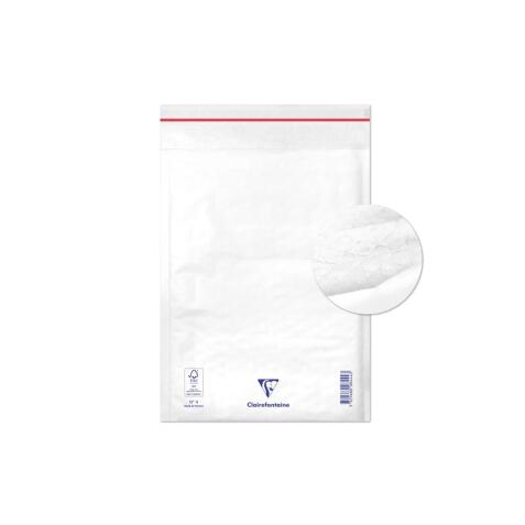 Paquet de 10 Pochettes Blanches Matelassées de Film à Bulles 180x260 mm - Auto-adhésives - Blanc