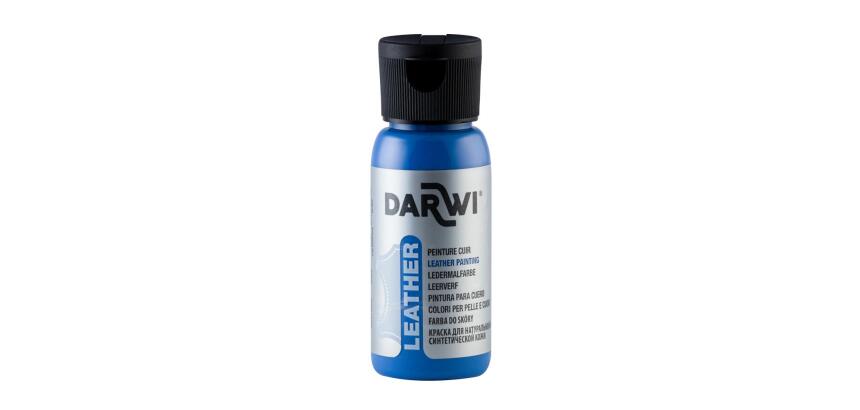 DARWI Flacon de 50 ml de Peinture sur Cuir - Bleu