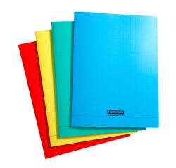 Cahier piqué 8000 POLYPRO 24x32 cm 192 pages petits carreaux 90 g - Assortis