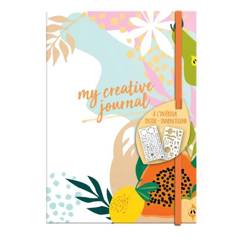 MY CREATIVE JOURNAL, Carnet de 208 pages au format 14,8x21cm - Fruity