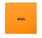 Bloc agrafé Rhodia Le Carré N°210 21x21 cm 80 feuillets petits carreaux 5x5 80g - Orange