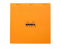 Bloc agrafé Rhodia Le Carré N°210 21x21 cm 80 feuillets petits carreaux 5x5 80g - Orange