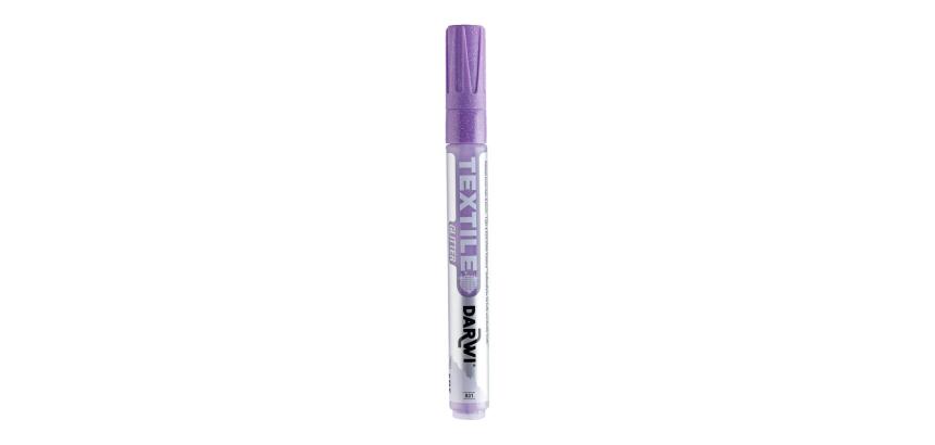 DARWI Marqueur pour Peinture Textile Pailletée Pointe Conique Fine 2mm - Lilas