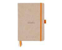 Rhodiarama Goalbook rembordé rigide A5 240 pages dot papier blanc 90g - Beige