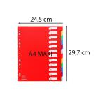 Dividers PP A4+ 0.3mm 12 Part - Assorted colours