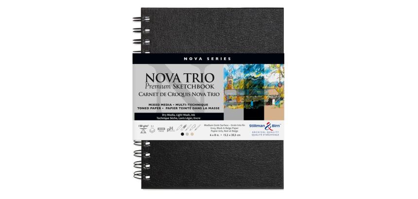 Nova Trio carnet spiralé 50F 15,2x20,3cm 150g - Assortis