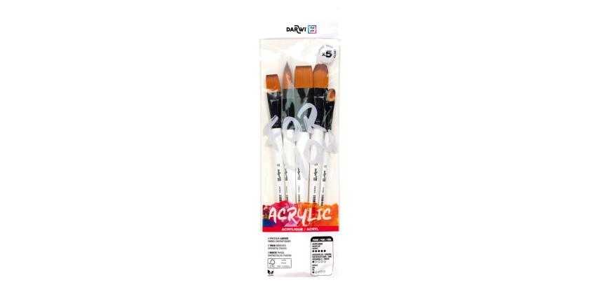 Darwi For You set de 5 pinceaux larges - Blanc