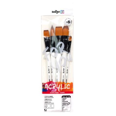 Darwi For You set de 5 pinceaux larges - Blanc