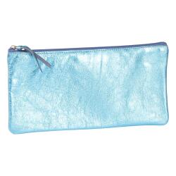 MIROR CUIR Trousse plate 22x11 cm Miror Turquoise