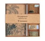 Le cerisier blanc, Kit de papeterie contenant un carnet 11x17 cm 64 pages lignées, un crayon de papier, 2 pinces doubles-clip, 10 trombones et une gomme