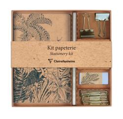 Le Cerisier blanc, Stationery kit, contains a 11x17 cm notebook, 32 lined sheets, a pencil, 2 binder clips, 10 paper clips and an eraser