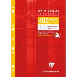 Copies doubles sous étui A4 400 pages perforées grands carreaux
