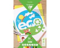 PAPIER COULEUR RECYCLÉ, Bloc de 30 feuilles 120g/m2 au format 29,7x42cm - Assortiment
