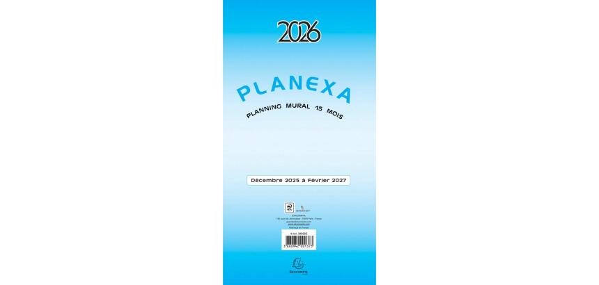 Planexa 5 volets - 18x33 cm - Décembre 2025 à février 2027