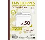 Paquet de 50 Enveloppes Forever 100% Recyclé C6-114x162mm Auto-Adhésives - 80g/m2 - Blanc