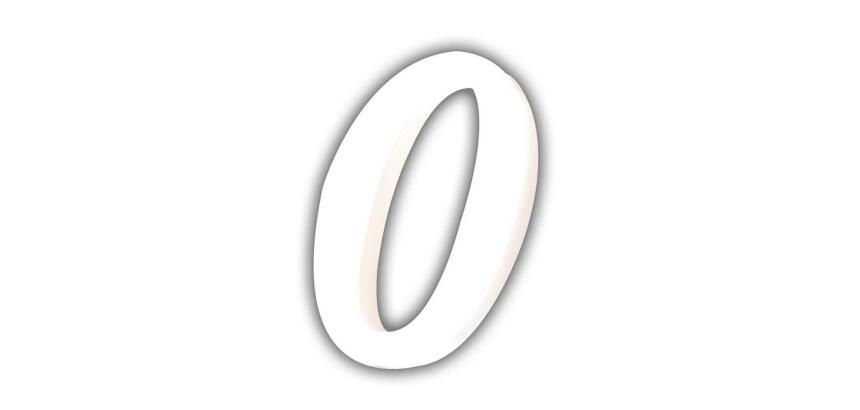Petit chiffre 0 12cm - Blanc