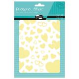 Phospho' Stick, Sach 2 pl 14,8x21cm, Coeurs - Jaune fluo