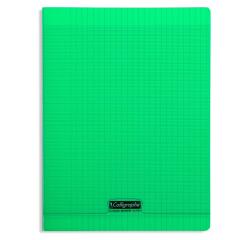 Cahier piqué 8000 POLYPRO 24x32 cm 192 pages grands carreaux 90 g - Vert