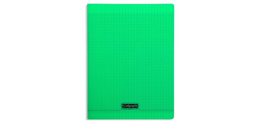 Cahier piqué 8000 POLYPRO 24x32 cm 192 pages grands carreaux 90 g - Vert